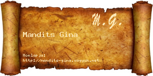 Mandits Gina névjegykártya